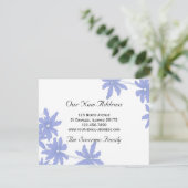 Periwinkle Blue Daisies New Address Aankondiging (Staand voorkant)