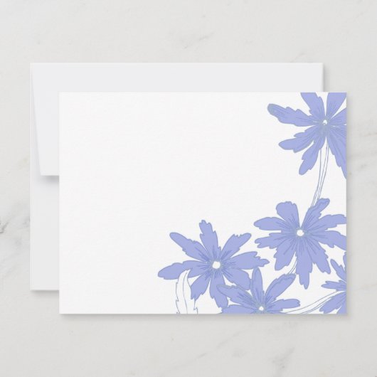 Periwinkle Blue Daisies New Address Aankondiging (Achterkant)