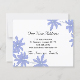 Periwinkle Blue Daisies New Address Aankondiging