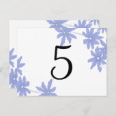 Periwinkle Blue Daisies Table Number Briefkaart (Voorkant / Achterkant)