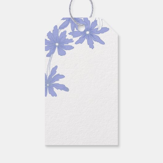 Periwinkle Blue Daisies Wedding Favor Labels Cadeaulabel (Achterkant)