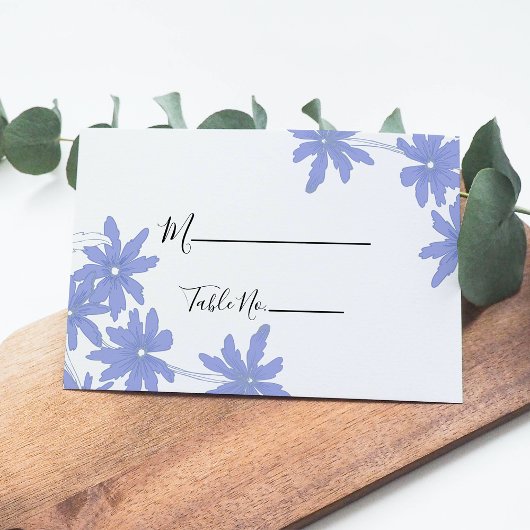Periwinkle Blue Daisies Wedding Place Kaarten Plaatskaartje