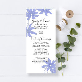 Periwinkle Blue Daisies Wedding Programme Programmakaart