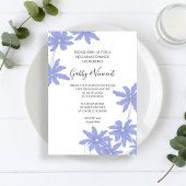 Periwinkle Blue Daisies Wedding Rehearsal Dinner Kaart