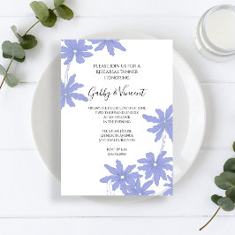 Periwinkle Blue Daisies Wedding Rehearsal Dinner Kaart