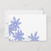 Periwinkle Blue Daisies Wedding RSVP Response Kaar Kaartje (Achterkant)
