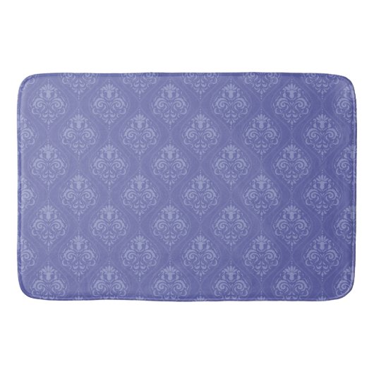 Periwinkle Blue Damask Badmat (Voorkant)