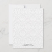 Periwinkle Blue Damask Monogram Rehearsal Dinner Kaart (Achterkant)