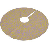 Periwinkle Blue Damask Old World Gold Kerstboom Rok (Gekanteld)