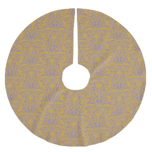 Periwinkle Blue Damask Old World Gold Kerstboom Rok