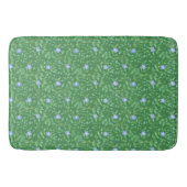 Periwinkle Blue Dark Green Country-achtige Floral Badmat (Voorkant)