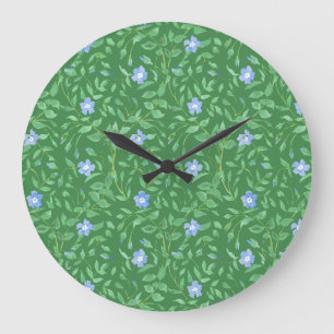 Periwinkle Blue Dark Green Country-achtige Floral Grote Klok