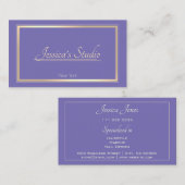 Periwinkle Blue Elegant Gold Lijst Custom Services Visitekaartje (Voorkant / Achterkant)