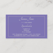 Periwinkle Blue Elegant Gold Lijst Custom Services Visitekaartje (Achterkant)