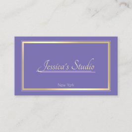 Periwinkle Blue Elegant Gold Lijst Custom Services Visitekaartje