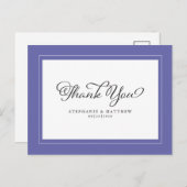 Periwinkle Blue Elegant Modern Weddenschap Bedankt Briefkaart (Voorkant / Achterkant)
