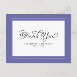 Periwinkle Blue Elegant Modern Weddenschap Bedankt Briefkaart