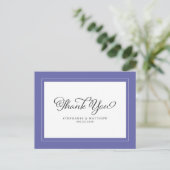 Periwinkle Blue Elegant Modern Weddenschap Bedankt Briefkaart (Staand voorkant)