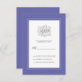 Periwinkle Blue Elegant Wedding Chic Enclosure RSVP Kaartje (Voorkant / Achterkant)