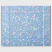 Periwinkle Blue en roze glitter-omslagpapier Cadeaupapier (Vlak)