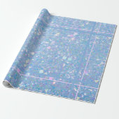 Periwinkle Blue en roze glitter-omslagpapier Cadeaupapier (Uitgerold)