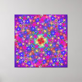 Periwinkle Blue en Violet Flowers Boho Style Canvas Afdruk (Voorkant)