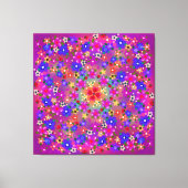 Periwinkle Blue en Violet Flowers en Hearts Boho Canvas Afdruk (Voorkant)