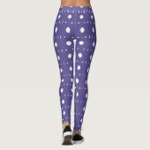 Periwinkle Blue en White Abstract patroon Leggings (Achterkant)