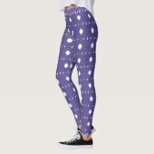Periwinkle Blue en White Abstract patroon Leggings (Links)