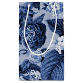 Periwinkle Blue en White  botanische flora Klein Cadeauzakje (Achterkant)