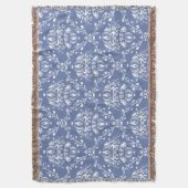 Periwinkle Blue en White Damask Deken (Voorkant Verticaal)