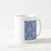 Periwinkle Blue en White Damask Koffiemok (Voorkant rechts)