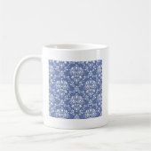 Periwinkle Blue en White Damask Koffiemok (Links)