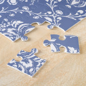 Periwinkle Blue en White Damask Legpuzzel (Zijkant)