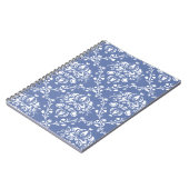 Periwinkle Blue en White Damask Notitieboek (Linkerzijde)