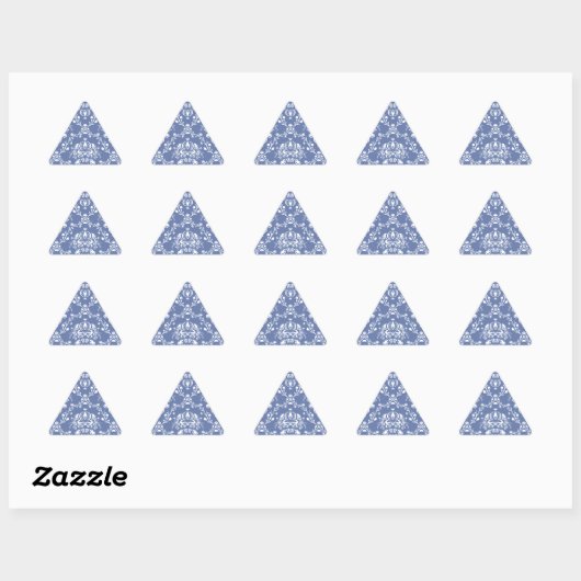Periwinkle Blue en White Damask Sticker (Vel)