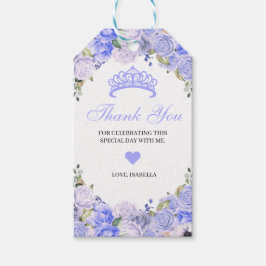 Periwinkle Blue Floral Hartelijk dank Cadeaulabel