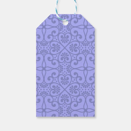 Periwinkle Blue Floral Hartelijk dank Cadeaulabel (Achterkant)