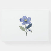 Periwinkle Blue Floral Modern Wedding Gastenboek (Achterkant)