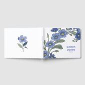 Periwinkle Blue Floral Modern Wedding Gastenboek (Volledig)