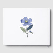Periwinkle Blue Floral Modern Wedding Gastenboek (Achterkant)