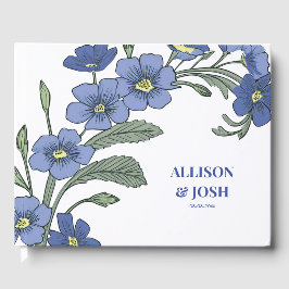 Periwinkle Blue Floral Modern Wedding Gastenboek