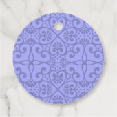 Periwinkle Blue Floral Quinceanera Bedankjes Labels (Achterkant)