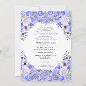 Periwinkle Blue Floral Quinceanera Birthday Kaart (Voorkant)