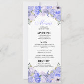 Periwinkle Blue Floral Quinceanera Menu Kaart (Voorkant)