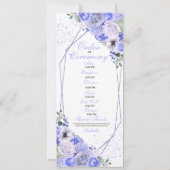 Periwinkle Blue Floral Quinceanera Programme Kaart (Achterkant)