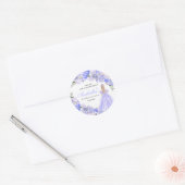 Periwinkle Blue Floral Quinceanera Round Stickers (Envelop)