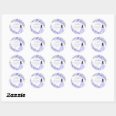 Periwinkle Blue Floral Quinceanera Round Stickers (Vel)