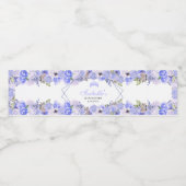 Periwinkle Blue Floral Quinceanera Waterfles Etiket (Enkel label)