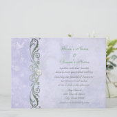 Periwinkle Blue Floral Spring Wedding Kaart (Staand voorkant)
